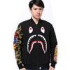 Shark Print Bomber Jacket For Men With Windproof Fabric For Casual Daily Wear