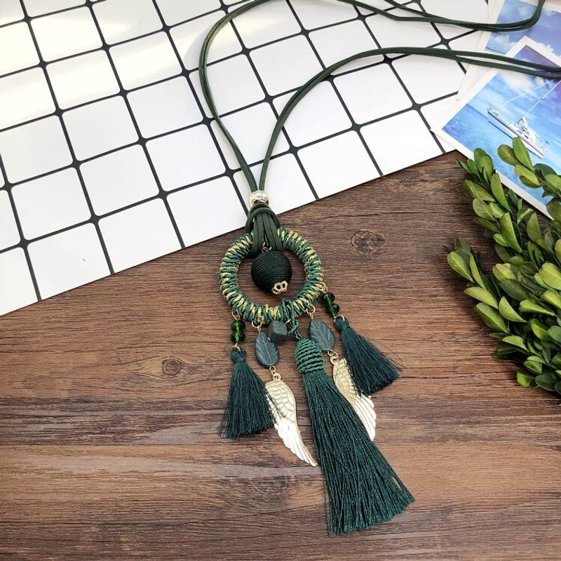 Long Bohemian Dream Catcher Tassel Necklace European and American Retro Fashion Pendant Ethnic Style Accessory for Women