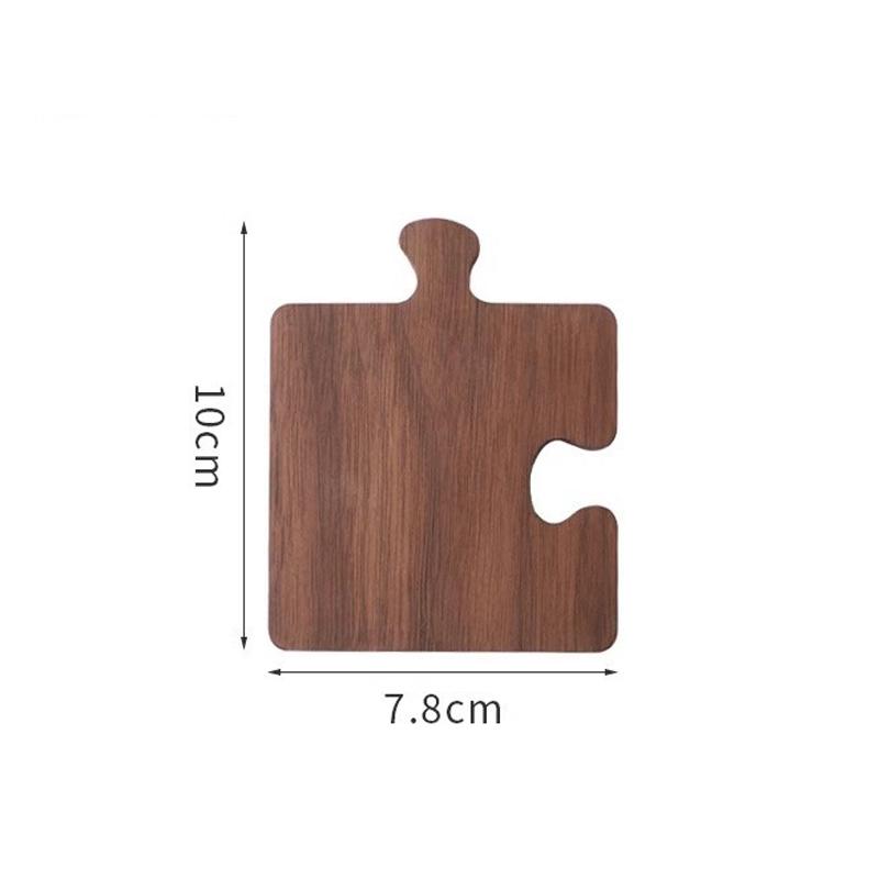 4pcs Wooden Coaster Retro Style Teacup Mats Creative Building Block Shape Cup Mat Desktop Heat Insulation Mats Tea sets Supplies