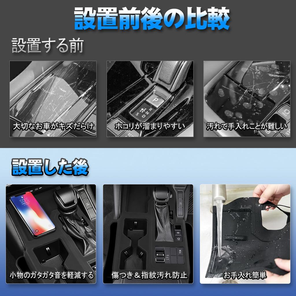 TELLIKA Land Cruiser 250 LC250 Shift Panel Rubber Land Cruiser 250 Rubber Mat Cover and Interior Car Custom Parts vehicles without Just Place and Mat,