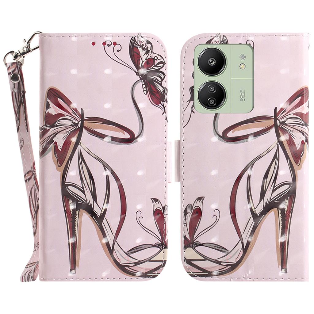 For Xiaomi Redmi 13C 4G/13C 5G/Poco C65 4G/Poco M6 5G/13R 5G Cell Phone Case 3D Pattern Wallet Cover