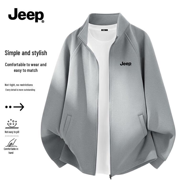 

JEEP Men s Quick-Dry Stand-Collar Knitted Jacket 2XL