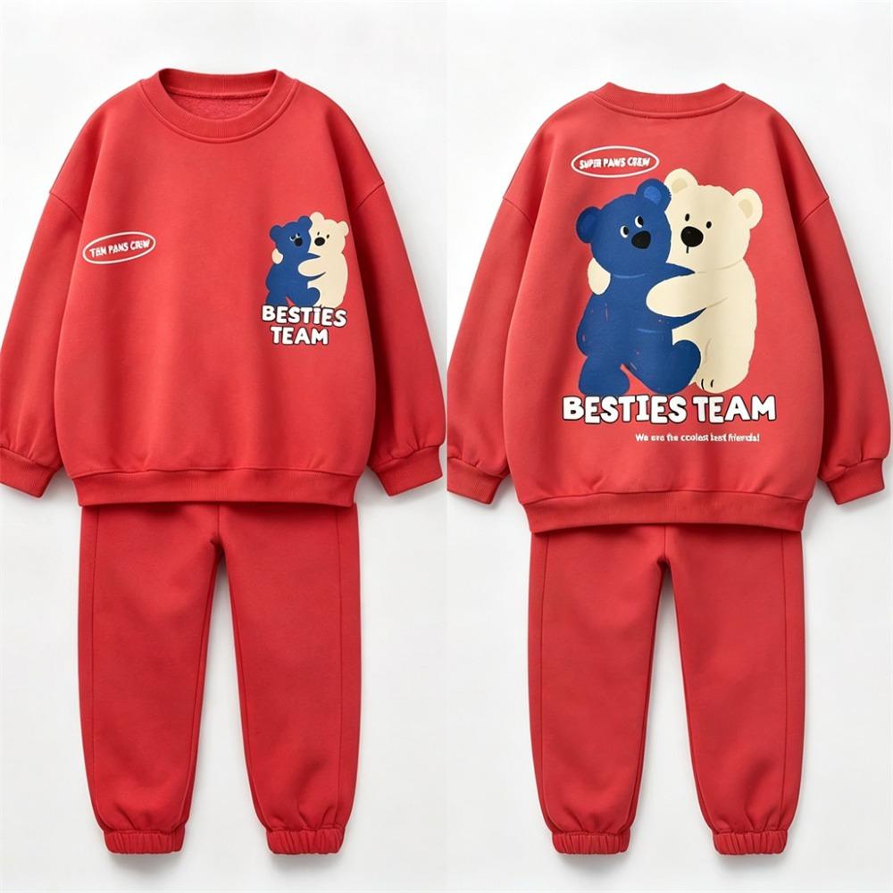 Cartoon Sweatshirt +Pants Two Piece Set New Design Hoodie Loose Pants Print Hoodie Pants Toddler Thin All-match Pants Tracksuits