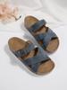 Wedge Sandals for Women Slip On Slides Cork Platform Heeled Sandal Comfort Summer Beach Shoes Women's Open Toe Thick Sole Sandals Casual Dressy Slides