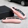 Morandi Pink for Porsche Panamera Cayenne 971 911 9YA Macan Boxste 3 4 Button Remote Car Key Case Cover Fob Holder Accessories
