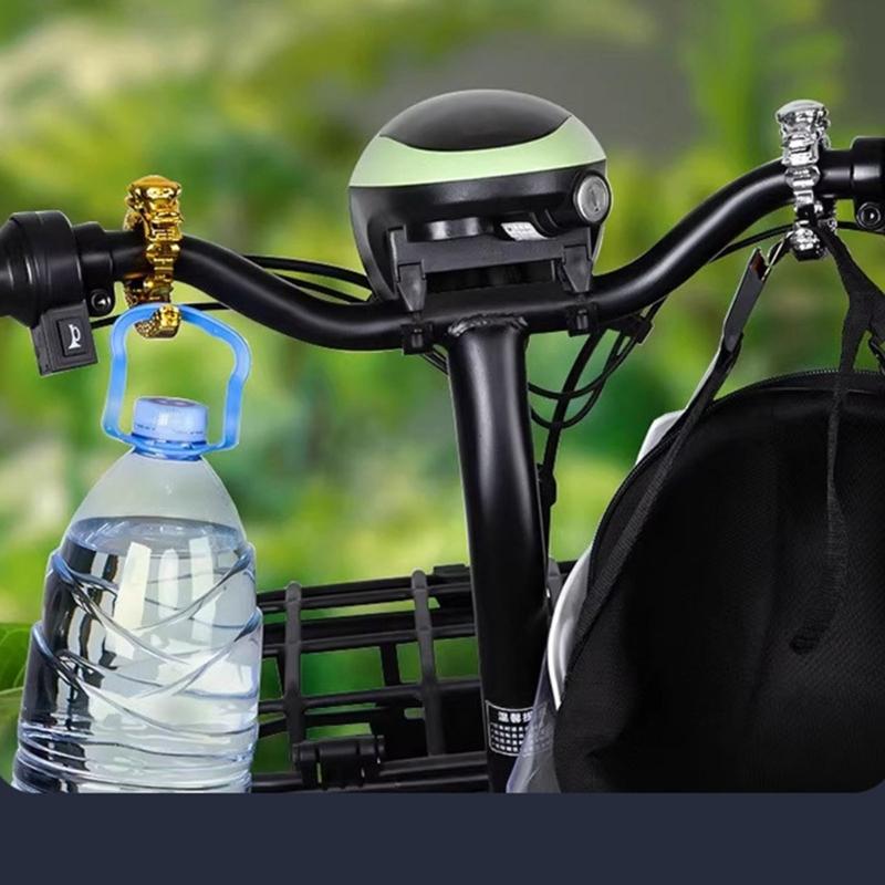 Electric Bike Handlebars Storage Hook, Alloy Fashion Rings Clip for Helmets, Backpacks, Grocery Bag and Riding Accessories