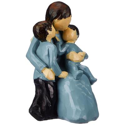 Beautiful Hand-Painted Medium-Size Resin Mother and Child Statue (Pack of 1, Multicolor)