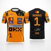 T-shirt Lando Norris Racing Orange Design Pilota N.1, Top Sportivo Casual Estivo da Uomo Traspirante Confortevole