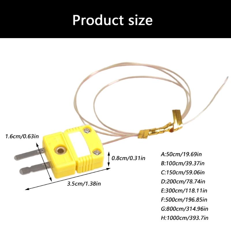 High Accuracy K Type Thermocouple Probe Cable with Coating Quick Connect Plugs Oxidation Resistant for Industry