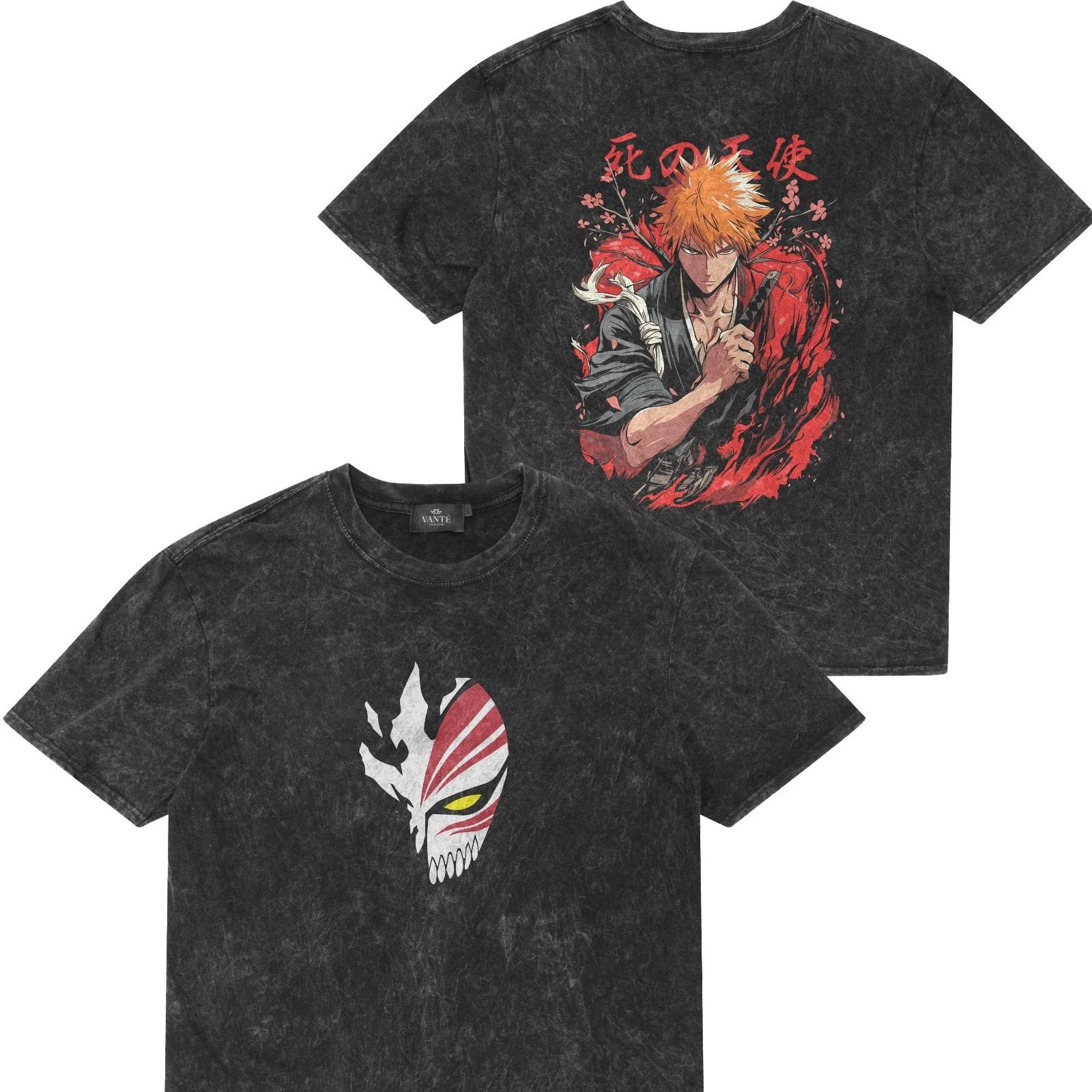 Ichigo Kurosaki Hollow Mask Anime T-Shirt 100% Cotton Graphic Tee XL