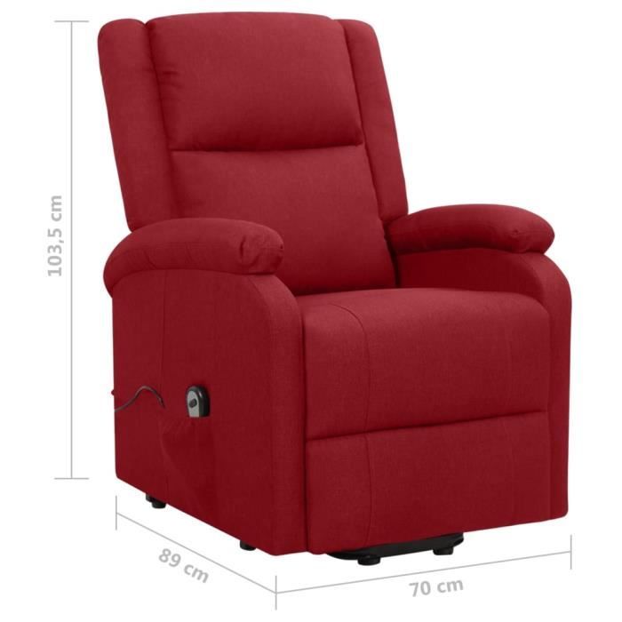 VidaXL Fauteuil inclinable Rouge bordeaux Tissu