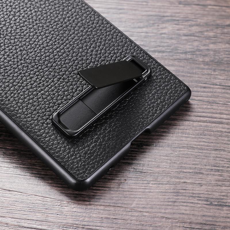For vivo X Fold3 Pro Cell Phone Cover Drop-proof PC+PU Leather Hidden Kickstand Case