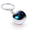 Holder Libra Scorpio Jewelry Leo Glass Ball 12 Constellation Zodiac Keychain Keychain Key Rings
