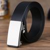Toothless Automatic Buckle Without Holes Glossy Gold and Silver Youth Simple Belt Cowhide Belt Suit Trousers Belt