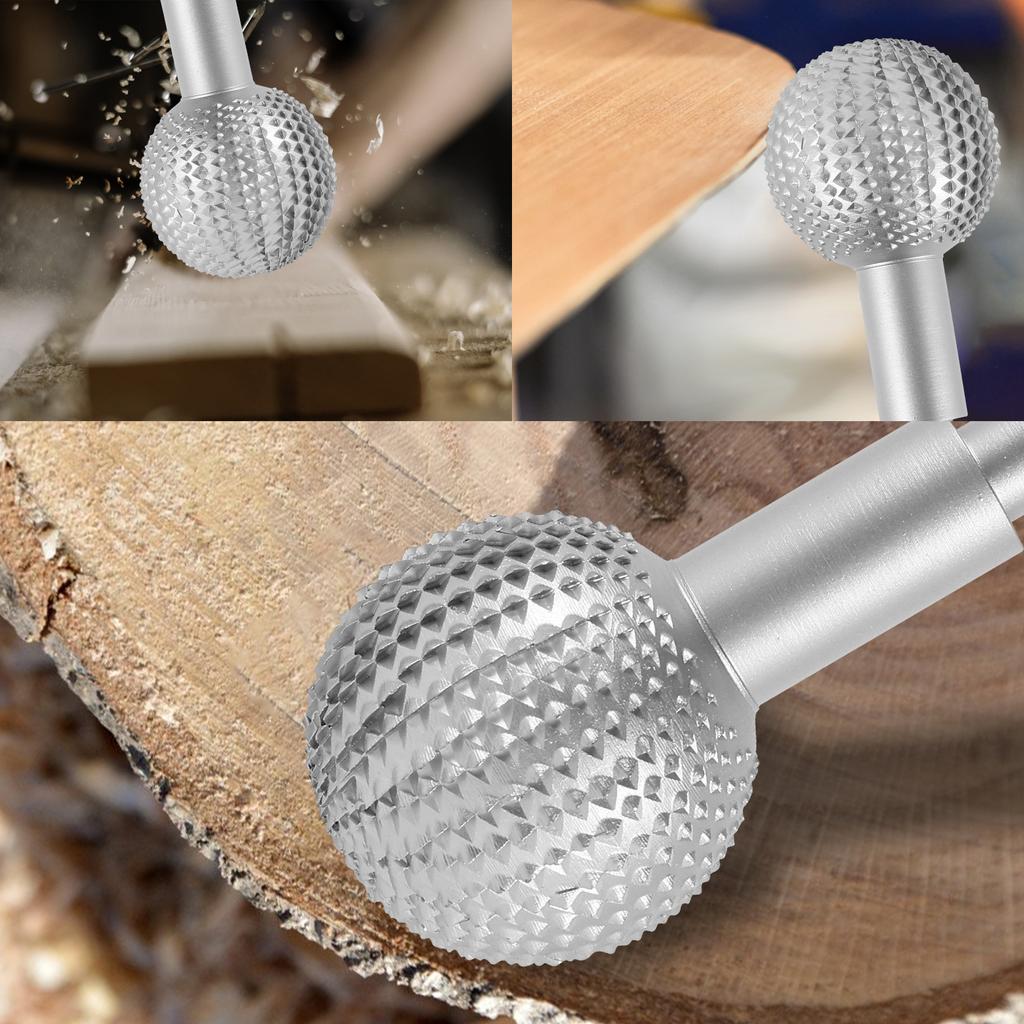 1pc here Rotary Burr Carbon Steel Wood Carving Burr 10mm Shank Durable Rotary Ball Gouge Grinding Head Polishing Engraving Ball