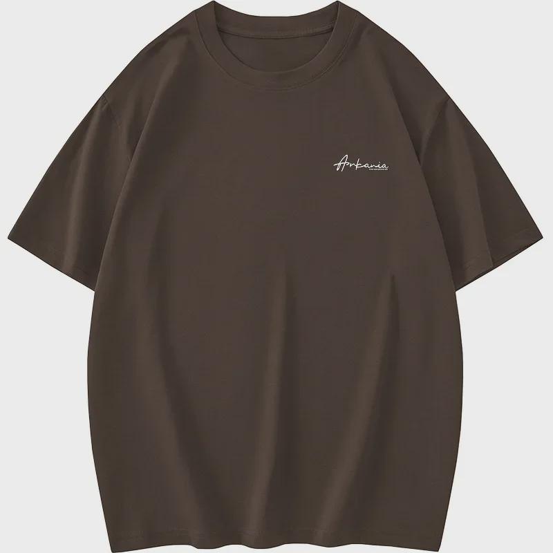 Herren T-Shirt Kurzarm Baumwolle Schwergewicht 260g Amerikanischer Stil (Sommer 2025 Trenddruck)