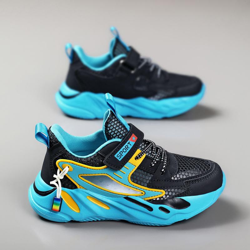 Frame Shoes Single Net Breathable Boys Shoes 2025 Spring and Summer New Hollow Children's Sports Shoes Medium and Large Children's Boys
