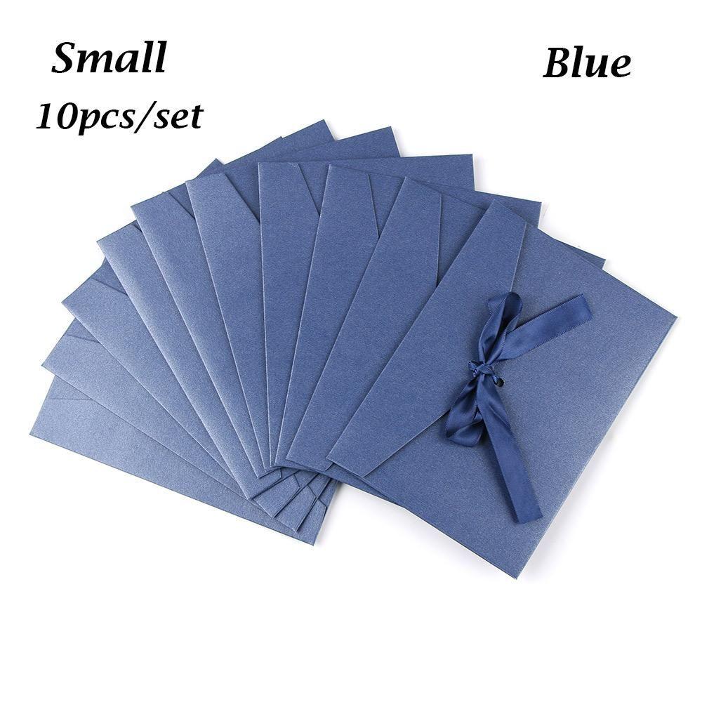 Set Gift Retro Creative Bow Greeting Card Bags Pearlescent Paper Envelop Envelope Ribbon Mailer