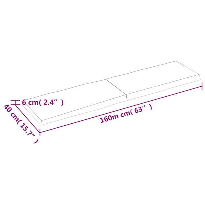 VidaXL Table Top Solid Oak Wood Treated Matching Edge 364035