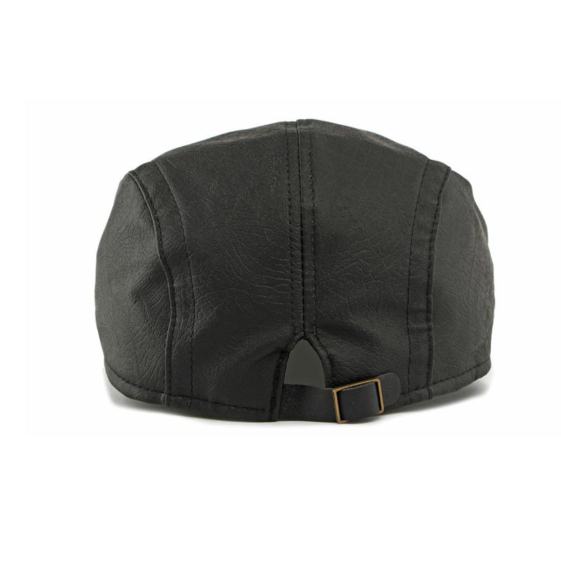 Retro PU Cap Men's Beret British Retro Progressive Cap Women's Peaked Cap