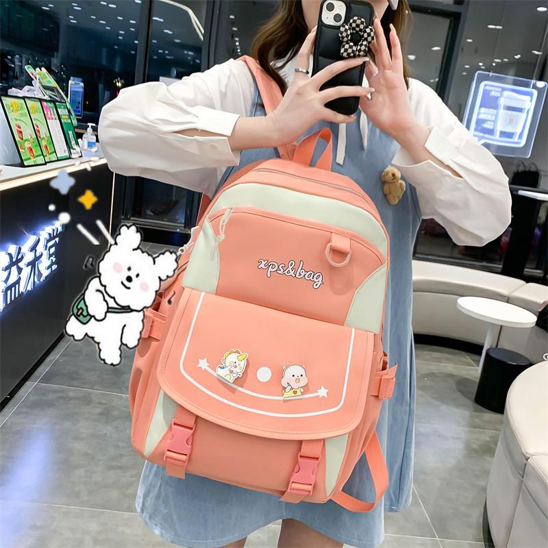 4 Pcs Set Pupil Schoolbags for Girls Grade 3 6 Lightweight Children Tutoring Bag Cute Cartoon Junior High School Teenager Girl Backpack