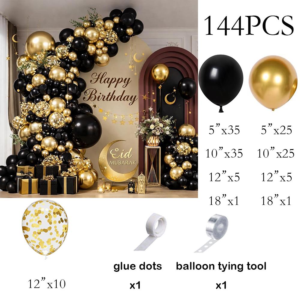 

Black Gold Balloons Garland Metal Gold Confetti Balloon Arch Kit Graduation Baby Shower Birthday Party Wedding Decoration Globos AS Picture