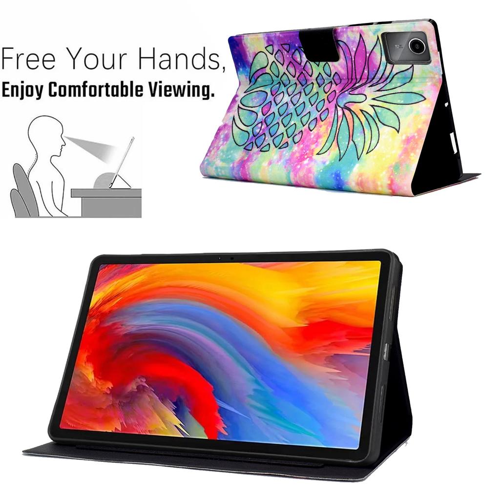 A2 Für Lenovo Tab M11/Xiaoxin Pad 11 2024 Lederhülle Musterbedruckt Kartenfächer Tablet-Abdeckung