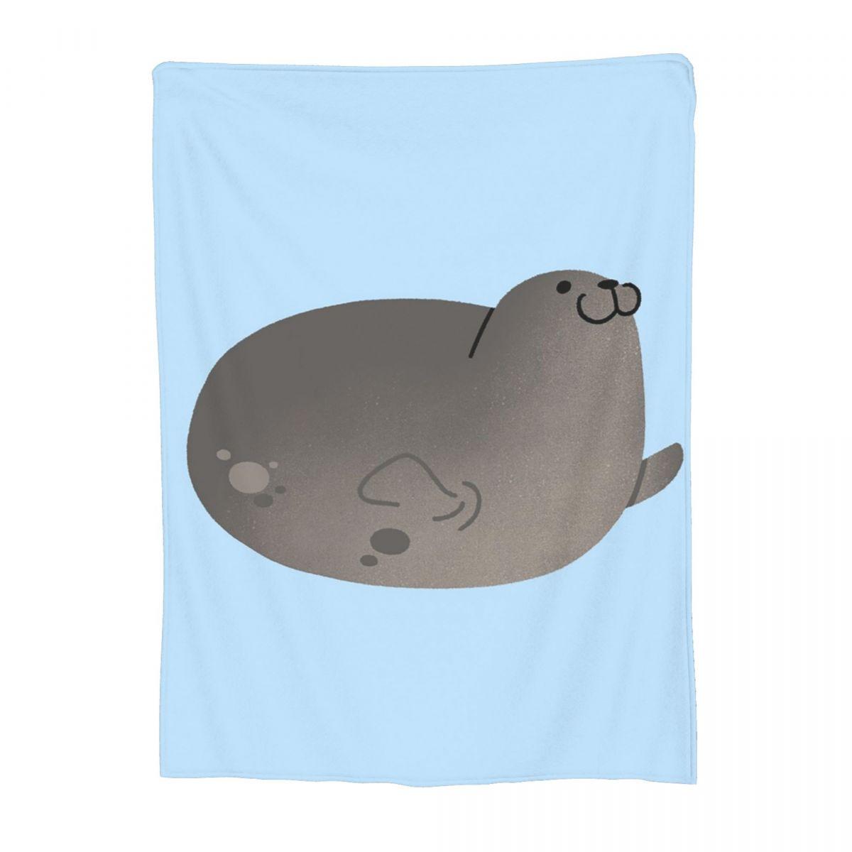 Cute Mochi Chonky Seal  Blanket Fleece Sofa Throw Blanket Super Soft for Home Bedroom Outdoor Throws Bedspread Quilt 30x40in