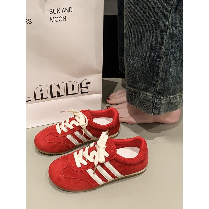 

Ретро красные женские новые весенние универсальные спортивные и повседневные туфли на плоской подошве женская обувь 35 красный