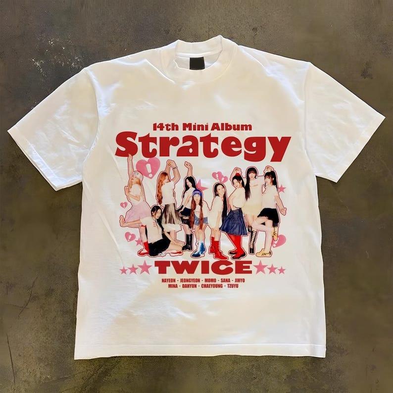 

2026 Retro Twice Srategy Shirt, Guess My Strategy Sweatshirt, TWICE 14th Mini Album Shirt, Twice Ready To Be World Tour Shirt,twice Members Shirt XXXL
