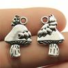 10pcs Mushroom Charms Antique Bronze Silver Color Pendants DIY Making Findings Handmade Tibetan Jewelry