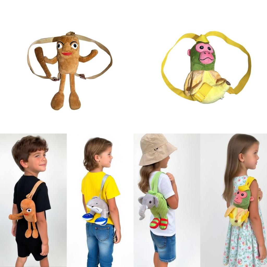 Tungtung Plush Sahur Backpack Creature Children Play Shark Elephant Doll Figures