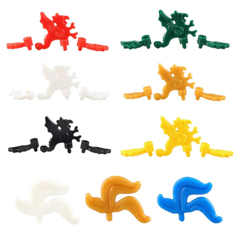 Medieval Military Castle Knight Shield Building Blocks Figures Accessory King Helmet Flags Shoulders Armor Feather Toy Gift T050