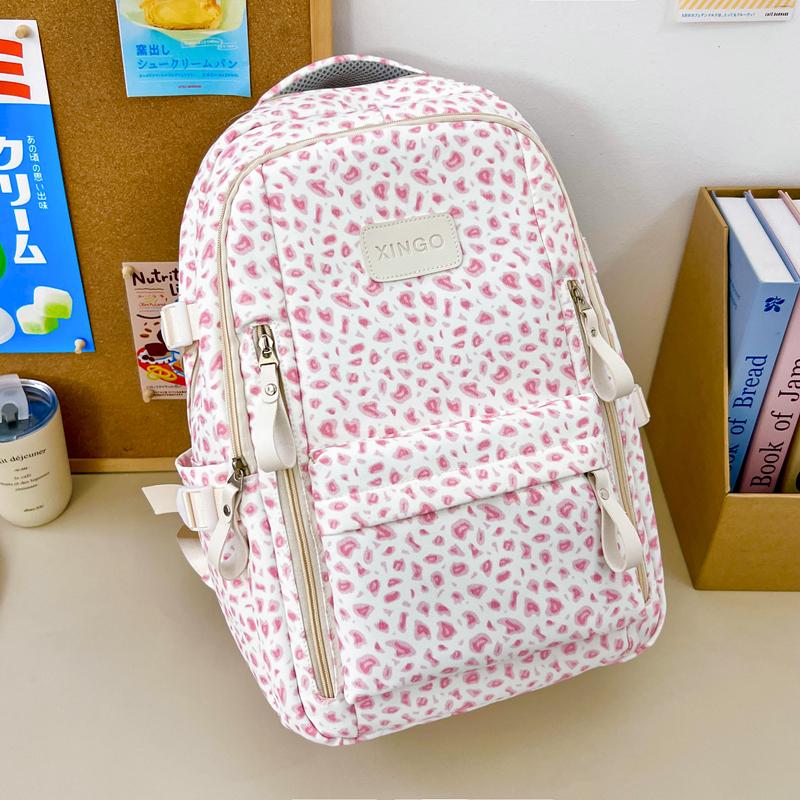 Sac à dos Imprimé Léopard Vache Lycéen Lycéenne Sac d'École Sac à Dos de Campus Féminin