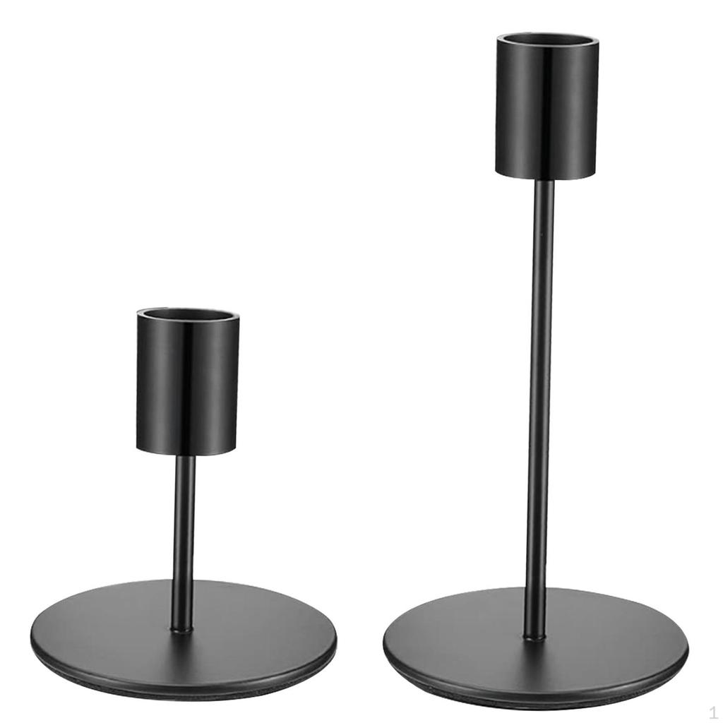 2 Candle Holders In Metal Design for Tapered Candles, Ideal Dining Settings