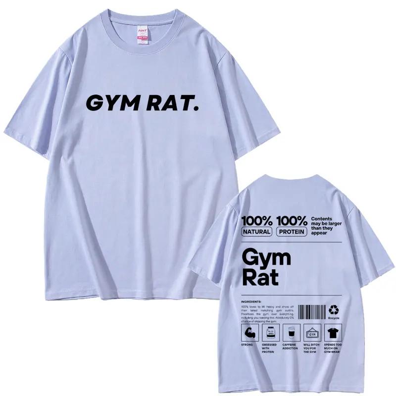 Gym Rat Muscle Mommy Pump Cover T-shirt Funny Powerlifting Workout Bodybuilding T Shirt Men Women Fitness Loose Tshirt Clothes