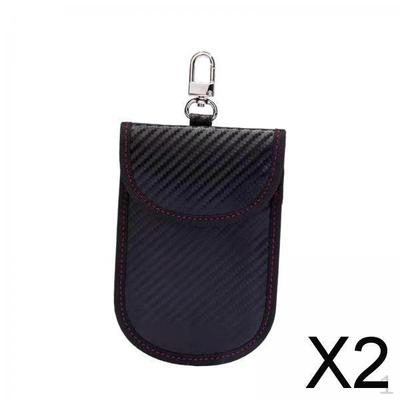 2xCar Key Signal Shielding Bag with Card Slot Security Protector for Car Fob