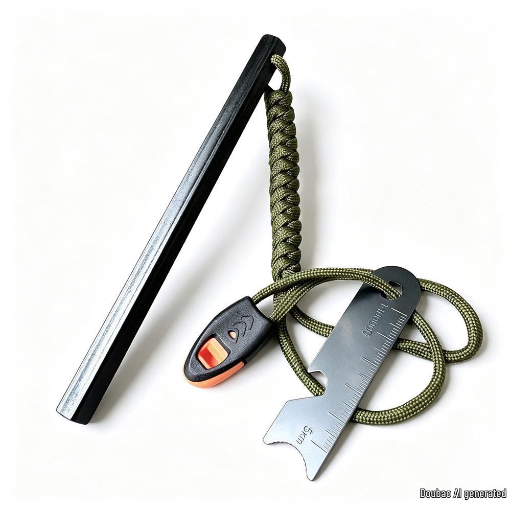 Hexagonal Magnesium Fire Starter Rod with Scraper for Outdoor and Wilderness Survival