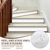 uxcell Stair x Waterproof Removable Vinyl Stair Tile Stair Tile Stickers with Scraper 42-Pack Self-Adhesive Stickers, 7.09" 39.37" Decals, (White)