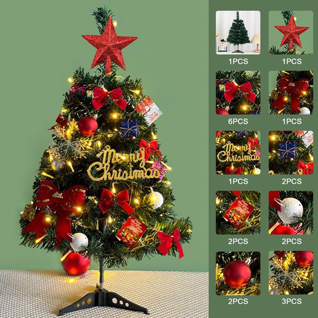 Tabletop Christmas Tree Artificial With Balls Bow Small Table Christmas Tree Desk Decor For Home Decor Indoor Outdoor Bedroom