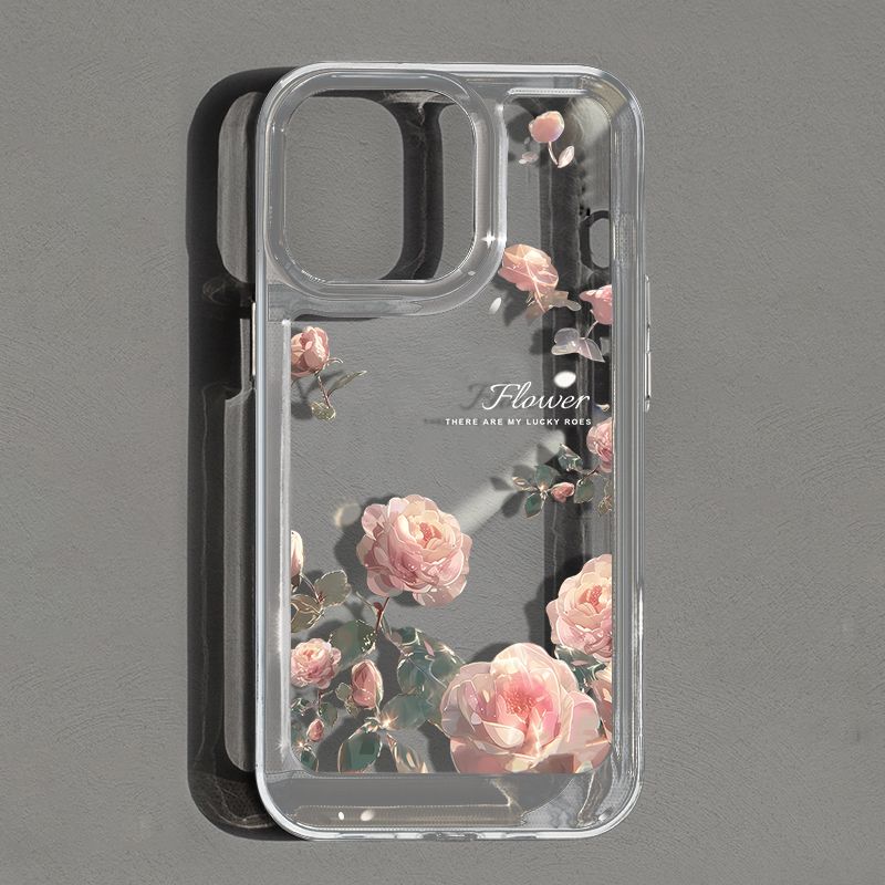Suitable for iPhone 15 Phone Case iPhone 14/13 Promax Soft Anti Drop Plus Pink Rose
