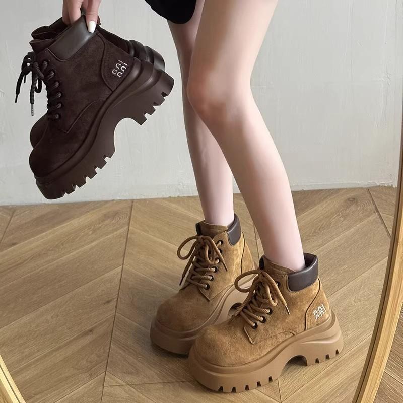 Martin boots women's autumn and winter new retro platform boots tooling rhubarb boots leather short boots