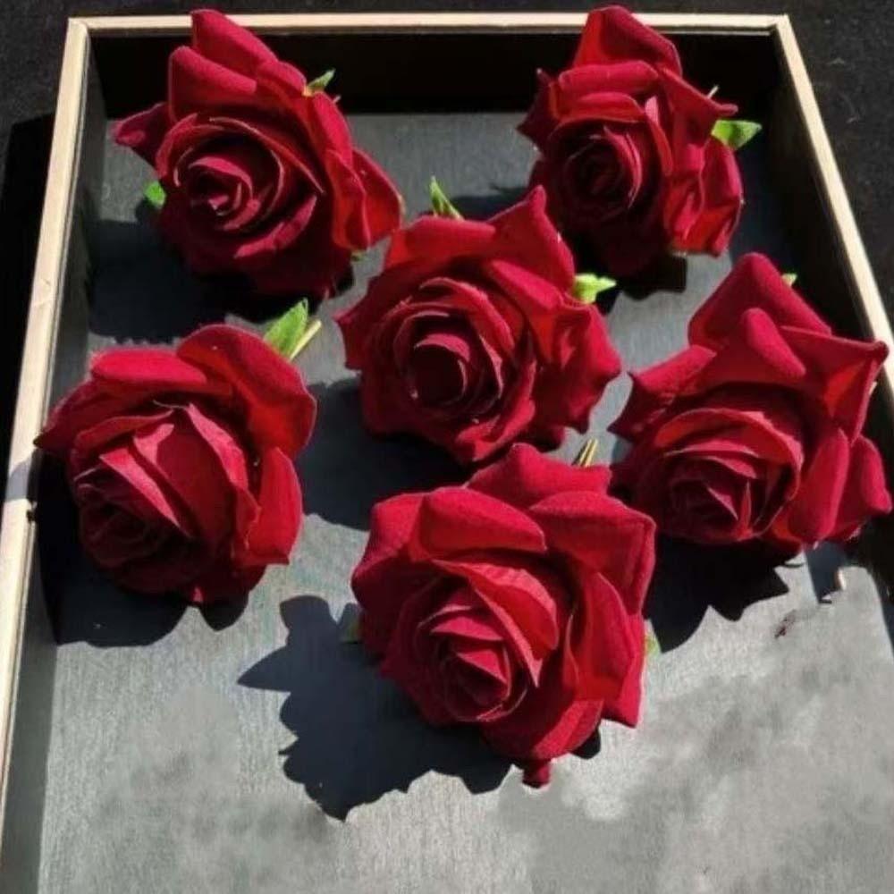 Chinese Style Golden Phoenix Hairpin Cloth Bride Flower Side Clips Beautiful Rose Hair Forks  Women