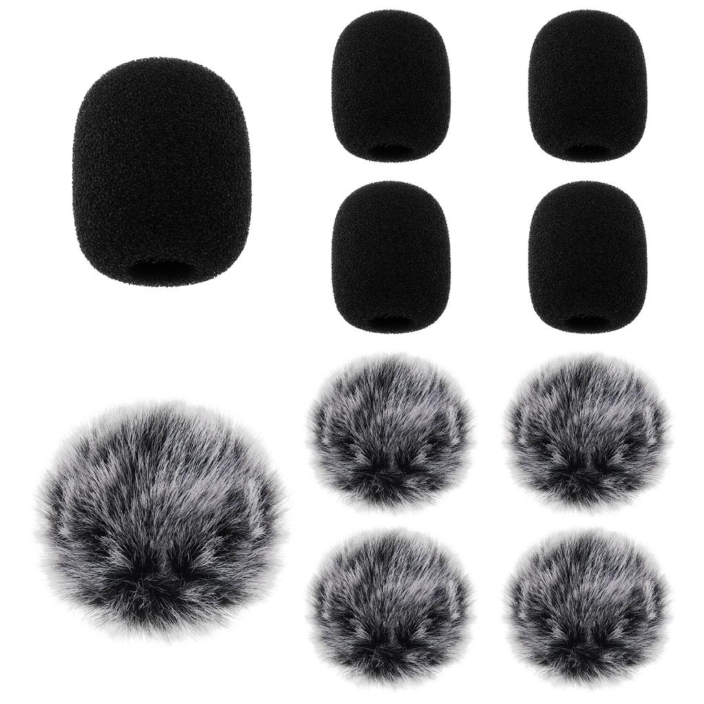 10pcs Lavalier Mic Furry Muffs Foam Windscreens Mini Microphone Universal Fit Wind Noise Reduction Accessory Kit