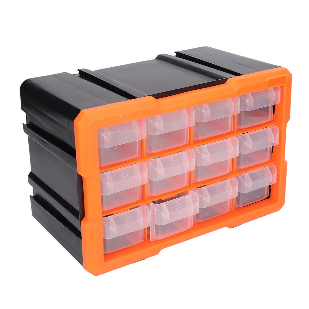 Schubladen-Teilebox 12 Schubladen PVC Hardware Aufbewahrungsorganizer Stapelbare Werkzeugaufbewahrungsbox