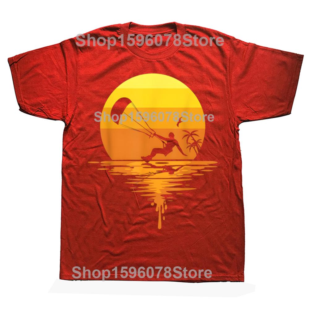Funny Kitesurfing Retro Kiteboard Kitesurf 100% Cotton T-shirts Print Tshirt Loose Oversized Streetwear Hip Hop Unisex T Shirt