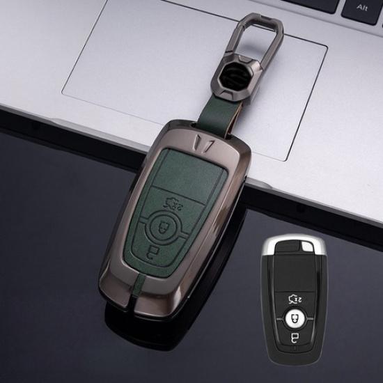 Zinc Alloy Leather Car Key Case Cover For Lincoln MKC Continental MKZ Navigator