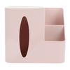 Multi Grid Home Living Room Remote Control Storage Box Tissue Holder Organizer(Pink )