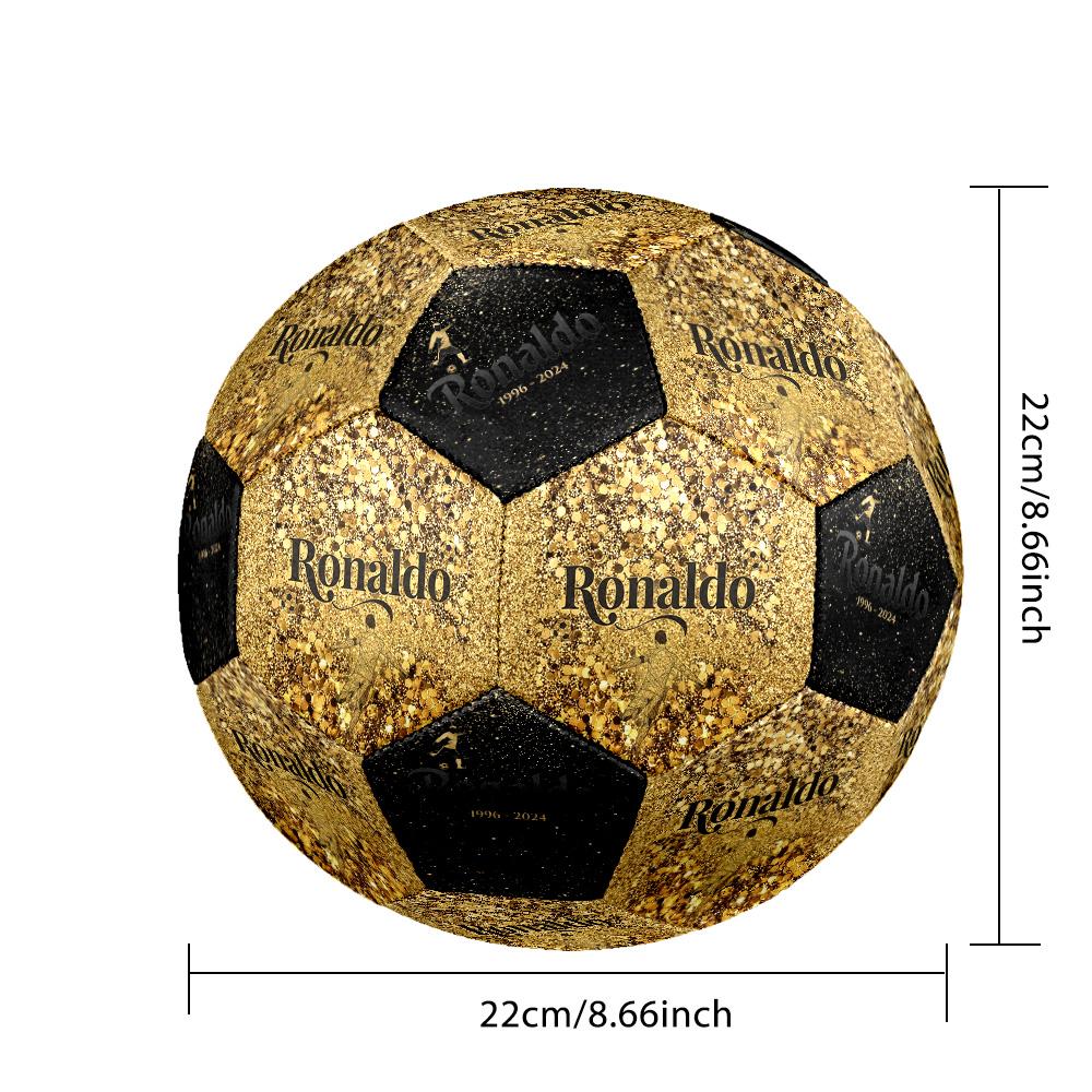 Ronaldo Pallone d'Oro Scintillante Ronaldo Pallone da Calcio Taglia 5 Calcio Cucito a Macchina Universale Indoor/Outdoor Regali per Appassionati di Calcio