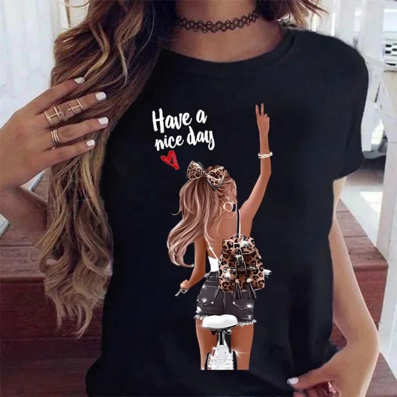 New Explosive Fashion Sunflower Flower Girl Leggings Half Sleeve Round Neck Large Size Printed Short Sleeve T-shirt Female Tops XL
